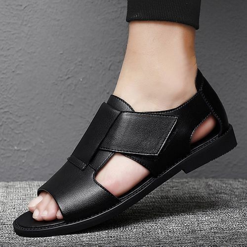 Men black sandals